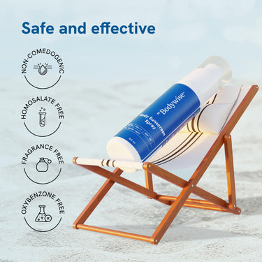Be Bodywise Sunscreen Spray SPF 50 PA+++ 100ml | With SunCat DE Technology | Protects Skin from UVA/UVB Rays & Slows Down Signs of Aging | 1% Niacinamide, 1% Red Algae & 2.5% Glycerin | Fragrance Free